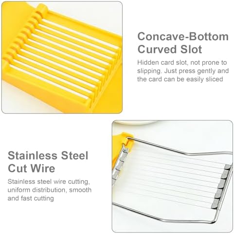 Spam Cutter Luncheon Meat Slicer,Egg Slicer Cutter for Hard Boiled Eggs,10/14 Slices Stainless Steel Wires (Yellow, 10 Slices Wires) - Image 3