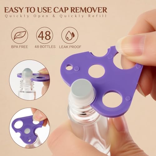 Hoa Kinh 10ml 48Pack Roller Bottles for Essential Oils Clear Roller Bottle - Image 6