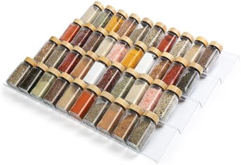 Spice Drawer Organizer 4 Tier, Acrylic Seasoning Organizer Rack, Large