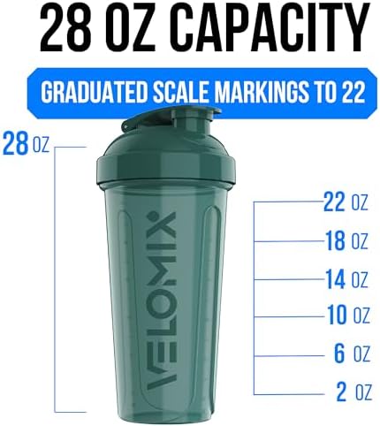 VELOMIX 6 Pack 28oz Shaker Cups for Protein Shakes, Turquoise to Pink - Image 3