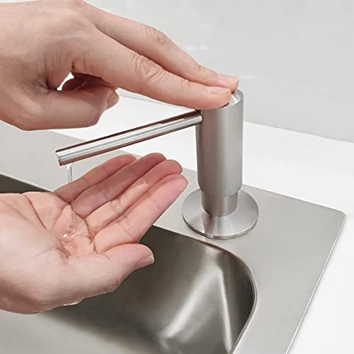 Brass Brushed Nickel Soap Dispenser for Kitchen Sink, Soap Pump