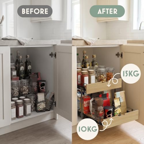 2 Tier Pull Out Cabinet Organizer
