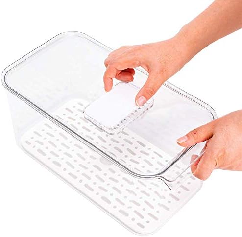 Vegetable Fruit Containers Fridge Containers,Freezer Produce Saver Refrigerator Organizer Bins with Vented Lids And Drain Tray For Pantry Fridge Freezer Cabinet Kitchen Organization