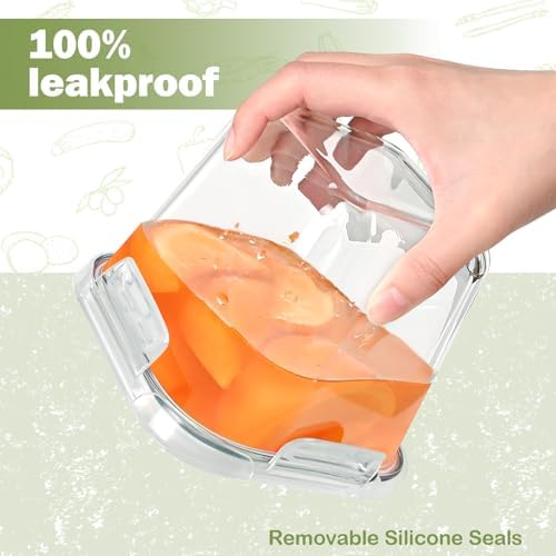 Borosilicate Glass Soup Containers with Lids, 4 Cup/32 oz, 4 Pack