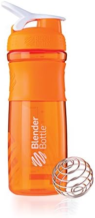 BlenderBottle SportMixer Tritan Grip Shaker Bottle, Orange/White, 28-Ounce by BlenderBottle