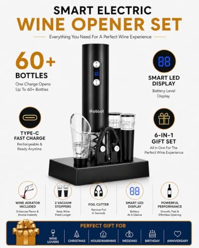 Rechargeable Electric Wine Opener Gift Set with LED Display