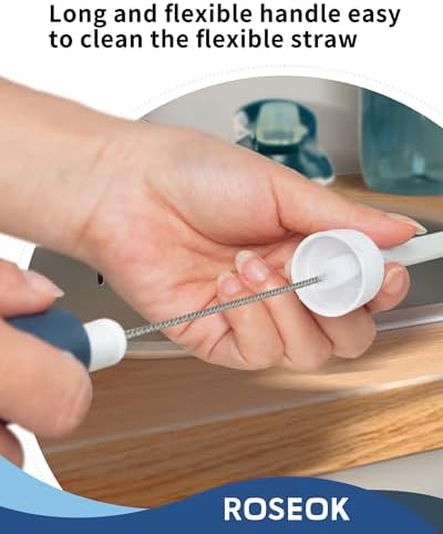ROSEOK Bottle Brush with Straw Cleaner Brush, 2 in 1, Nylon Bristles - Image 6