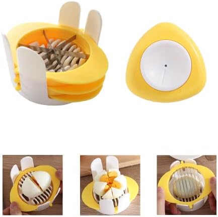 Jawbush 3-in-1 Egg Slicer with Stainless Steel Blades & Egg Piercer Set, Multi-functional Cutter for Halving, Wedging (6-Piece) & Slicing (9-Piece), Heavy Duty Tool for Hard Boiled Eggs & Fruits by jawbush