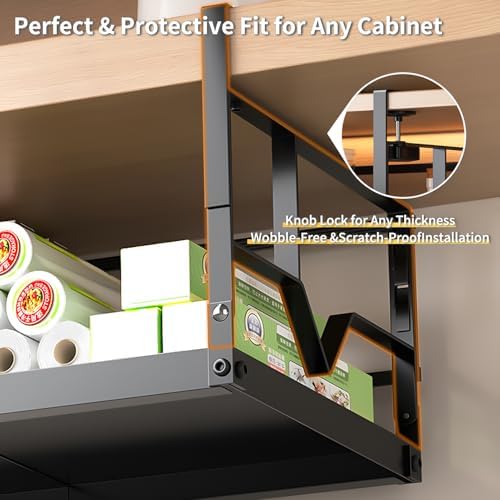 PrueBox Under Shelf Storage Basket Organizer Adjustable Heavy Duty Hanging