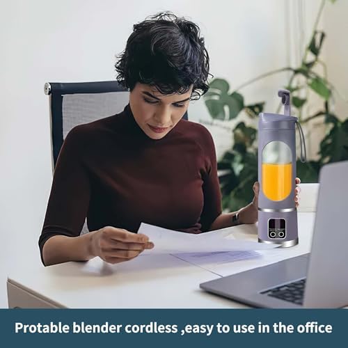 Portable blender Cordless USB-C rechargeable 15OZ juicer cup Purple - Image 4