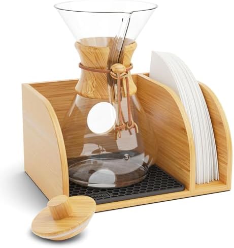 Pour Over Caddy with Lid for Chemex Bodum Cosori Coffee Makers Black