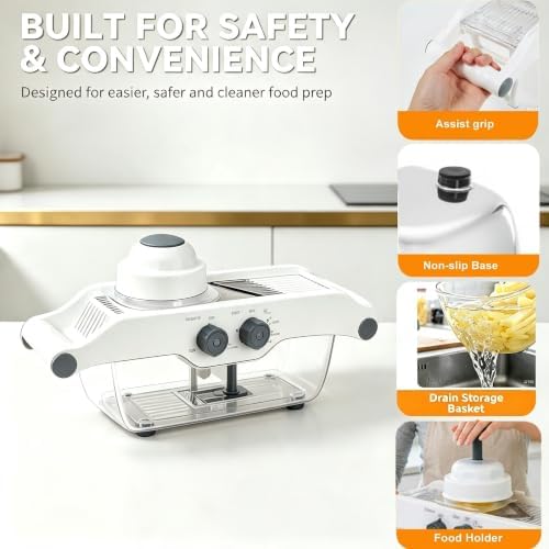 5-Speed Adjustable Manual Lemon Slicer with Hand Guard, Container & Blade - Image 5