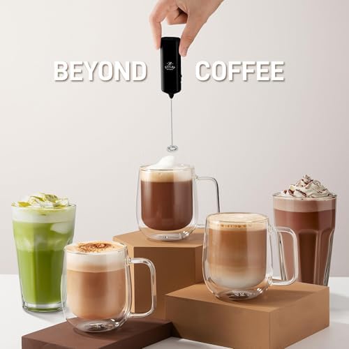 Zulay Kitchen Mini Mighty Milk Frother Wand, Powerful Coffee Frother, Black - Image 3