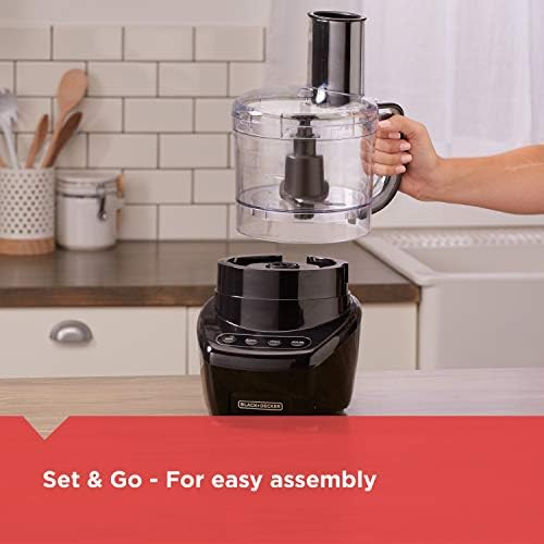 BLACK+DECKER Food Processor and Vegetable Chopper, Stainless Steel Blade, 8-Cup Capacity, 450W Power with Attachments to Shred, Slice, Mince, Grind, and Puree - Image 5