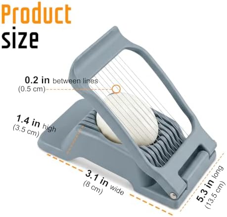 Heavy Duty Aluminium Egg Slicer, Stainless Steel Wire, Blue-Gray - Image 3