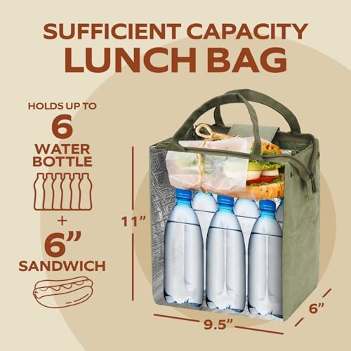 Women’s Insulated Lunch Bag with Premium 4mm Cooler Insulation, Cute Large 7L Lunch Tote for Office, Durable Small Lunch Box for Women, Stylish Lunchbox for Adults, Teens, Nurses, Teachers