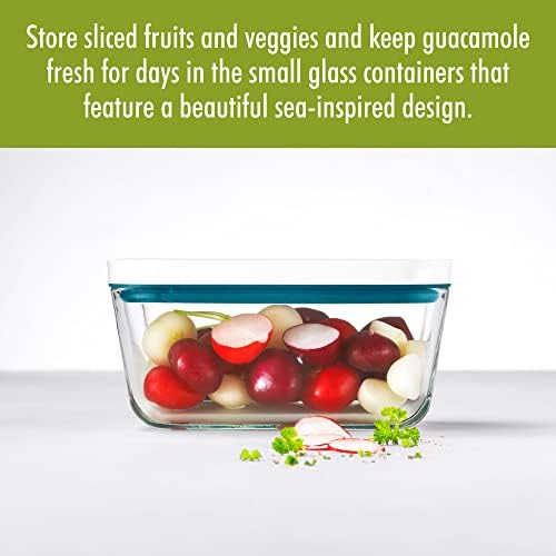 ZWILLING Fresh & Save Airtight Glass Food Storage Containers with Lids, Meal Prep Containers, Medium, La Mer