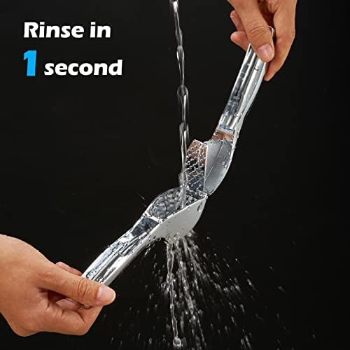 Garlic Press, Garlic Mincer Large-Capacity Garlic Crusher, Rustproof & Heavy-duty Ginger Crusher, Easy Clean & Dishwasher Safe, Ginger Press Design for Extracts More Garlic Paste Per Clove