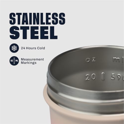 BlenderBottle Sport Sleek Stainless Steel Shaker Bottle 25 oz Pink - Image 3