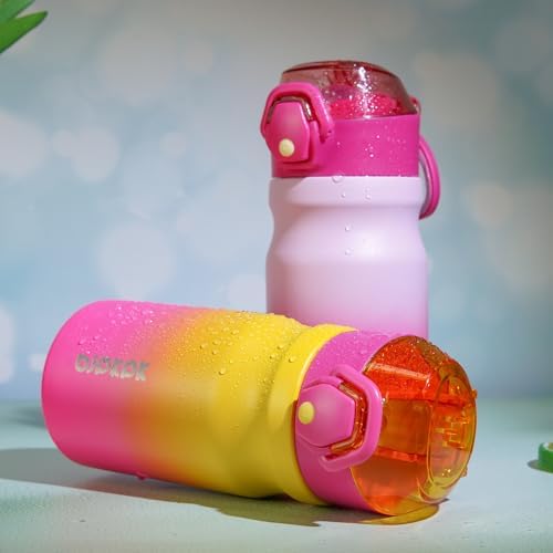 BJPKPK 14 oz Insulated Water Bottle, Straw, Handle, Stainless Steel Flask - Image 5
