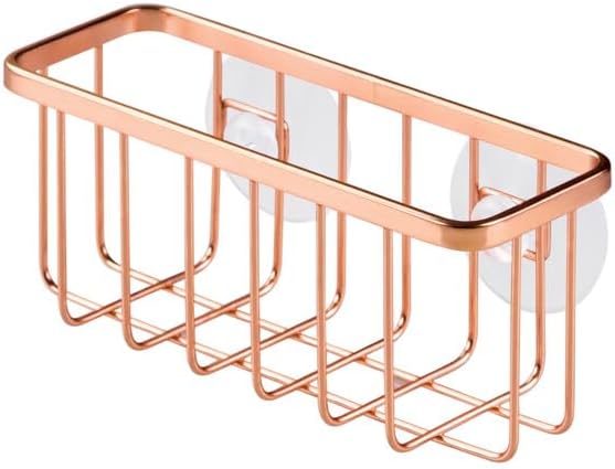 iDesign Stainless Steel Suction Sponge Holder - Kitchen Sink Sponge Caddy Organizer - Copper
