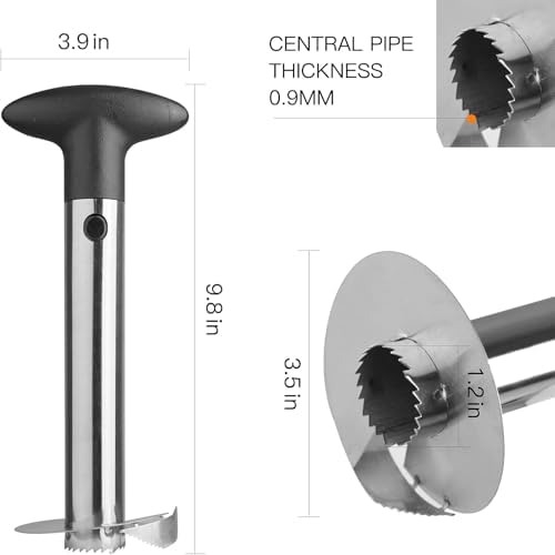 Premium Stainless Steel Pineapple Corer and Slicer Tool, Detachable Handle, Easy Pineapple Cutter for Home