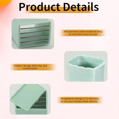 Fruit Slicer Cup 2 PCS, Egg Cutter, Strawberry Banana Chopper, Creative Kitchen Gadget for Making Vegetable Salad, Dishwasher Safe (Green + Blue), 8.5cm
