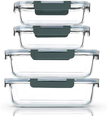 80 oz & 36 oz Extra Large Glass Food Storage Containers with Lids