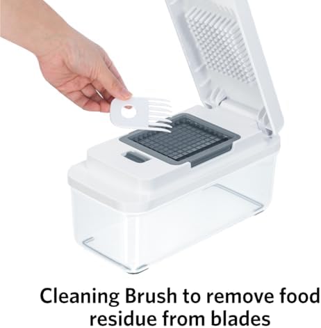 Glad 2-in-1 Vegetable Chopper - 1.8 Quart Food Chopper with 2 Interchangeable Blades (1/4" & 1/2") - Onion Dicer and Veggie Cutter for Meal Prep, Dishwasher Safe Kitchen Gadget - Image 4