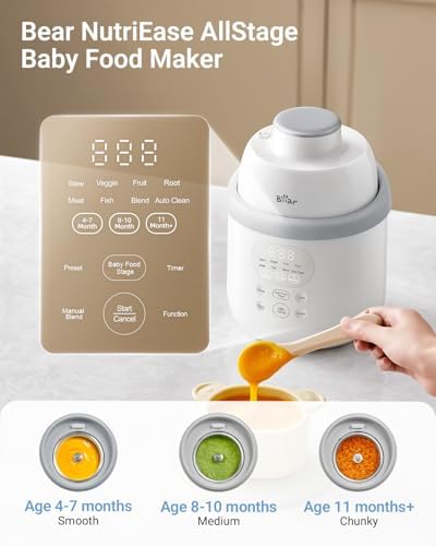 Stainless Steel Baby Food Maker Processor, NutriEase 3-Stage Texture