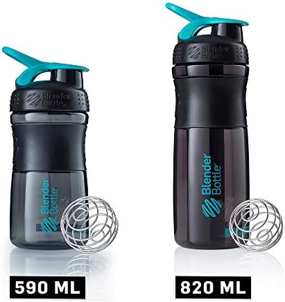 BlenderBottle SportMixer Tritan Grip Shaker Bottle, Transparent Black/Teal, 28-Ounce - Image 7