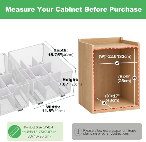2 Pack Pull out Cabinet Organizer,Slide out Pantry Shelves Drawer Storage