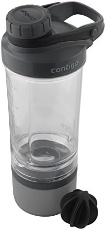 Contigo Shake & Go Fit Shaker Bottle with Storage Container, 22 oz, Smoke - Image 4