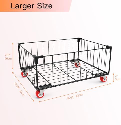 2Pack, Under Sink Organizer,Cabinet Organizers and Storage, Metal Storage Basket,Large capacity, Can Hold 40-70 Liters, Easily Push And Pull, Convenient For Cleaning Under Sink