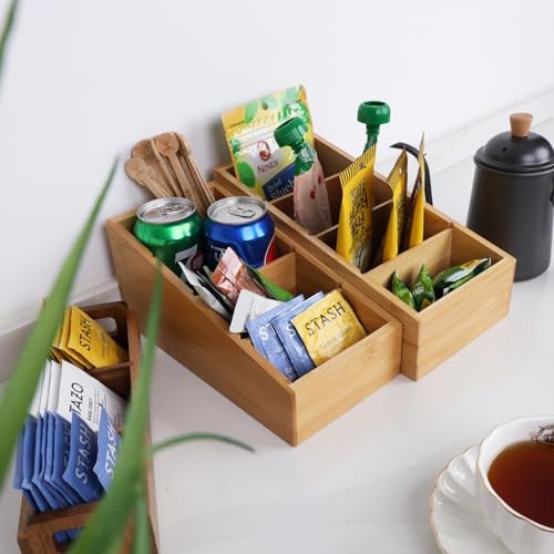 4-Section Snack Organizer with Removable Dividers for Kitchen 2 Pack