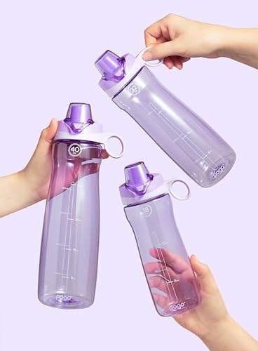 Pogo 18oz Plastic Water Bottle with Chug Lid and Carry Loop, Lilac - Image 2
