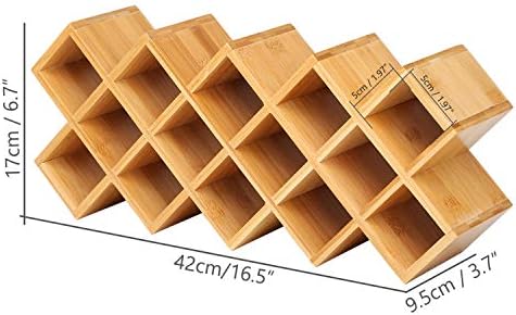Criss-Cross 18-Jar Bamboo Countertop Spice Rack Organizer, Kitchen Cabinet Cupboard Wall Mount Door Spice Storage, Fit for Round and Square Spice Bottles, Free Standing for Counter, Cabinet or Drawers