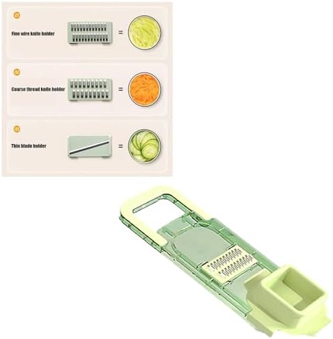 Generic 2024 New Multifunctional Food Grater, Six Cutting Tools Round Vegetable Chopper, Chopper Vegetable Cutter, Food Chopper With Container, Vegetable Chopper With Container (1Cutter+3Blades) - Image 5