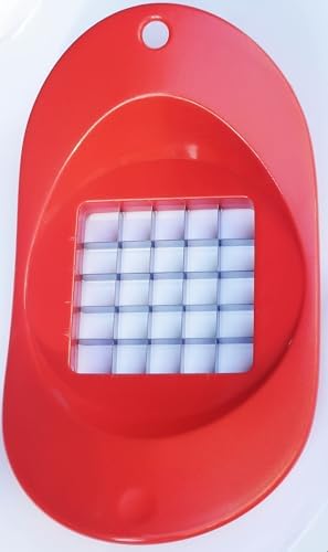 1 PCS Egg Chopper Egg Slicer Fruit Salads Cuter Potato Cutter Hard Boiled Egg Slicers Fruit Cube,Vegetable Slicer,Onion Mincer Chopper, Vegetable Chopper,Cutter,Dicer - Pack of 1 grid 0.5 inch,RED by YNHIAG