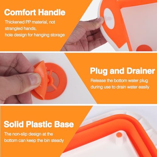 Collapsible BBQ Prep Tub/Cutting Board 10L, Orange