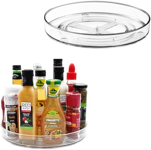 Lazy Susan Organizer, Rotating Turntable Organizer Tray(11" 2Pack)