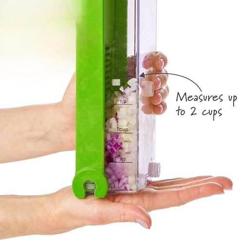 Professional Onion Chopper Dicer - 2-Cup Food Chopper with Measurements & Easy-Press Handle, Includes Cleaning Tool & Container for Onion, Vegetables, Fruits, Dishwasher Safe, Non-Slip Base (White) - Image 4