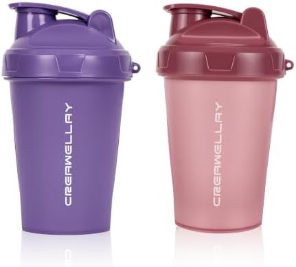 17oz Small Protein Shaker Bottle with Blending Ball Pink&Purple by CREAWELLAY