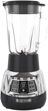 Black+Decker Quiet Blender with 6-Cup Cyclone Glass Jar, 3 Speeds + 3 Functions & Serrated Blade Technology for Faster Blending, Pulse Button and 24-oz Personal Jar, 900W - Image 3