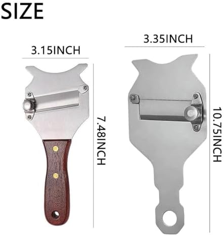 2 Pieces Truffles Stainless Steel Truffle Slicer Shaver Cheese Chocolate Truffle Shaver Cutter Grater Curler with Adjustable Blade Wood Handle for Kitchen Supplies - Image 4