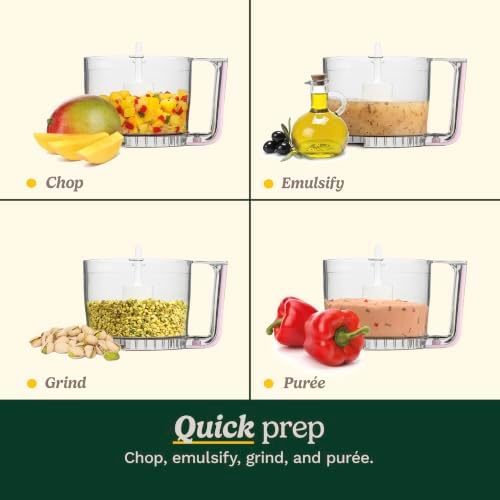 Mini-Prep Plus Food Processor, 3-cup Mini Food Processor to Chop Herbs, Vegetables, and Hard Cheese, 3-cup Work Bowl, Reversible Stainless Steel Blade, DLC-2APK, Pink