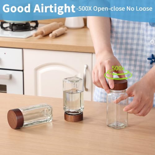 Glass Spice Jars with Labels, 24pcs 4oz Seasoning Organizer Jars