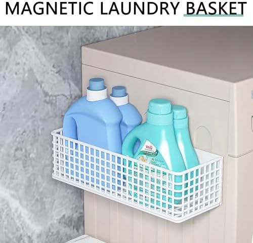 Magnetic Shelf Fridge Basket Bin for Whiteboard Washer Dryer Locker Cabinet