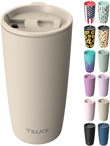 TILUCK 20 oz Insulated Coffee Tumbler with BPA-Free Lid by TILUCKBringsGoodLuck