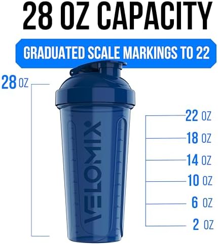 VELOMIX 6 Pack 28oz Protein Shaker Bottle, Stealth Edition - Image 3
